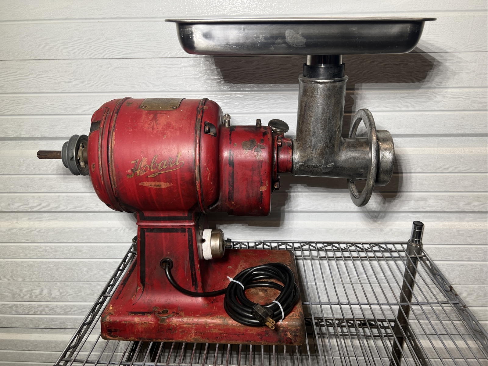 Genuine Vintage Hobart 27612 Size 12 Meat Grinder 1 Phase 110V