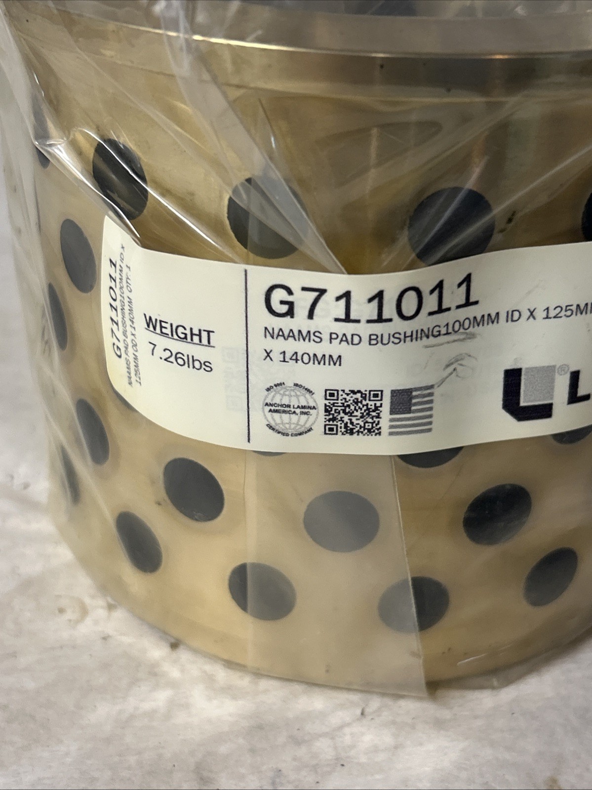 Lamina G711011 Naams Pad Bushing 100mm Id X125mm Odx140mm