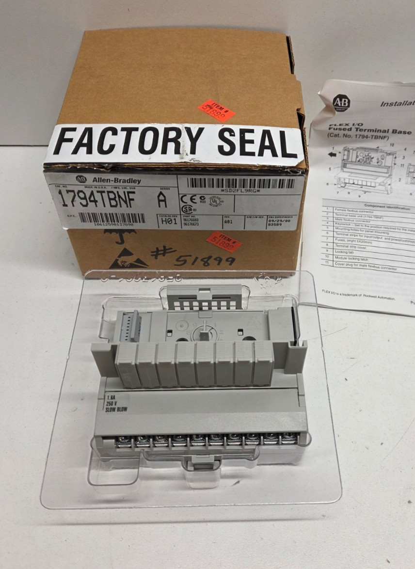 NEW IN BOX! ALLEN-BRADLEY FLEX I/0 TERMINAL BASE 1794TBNF
