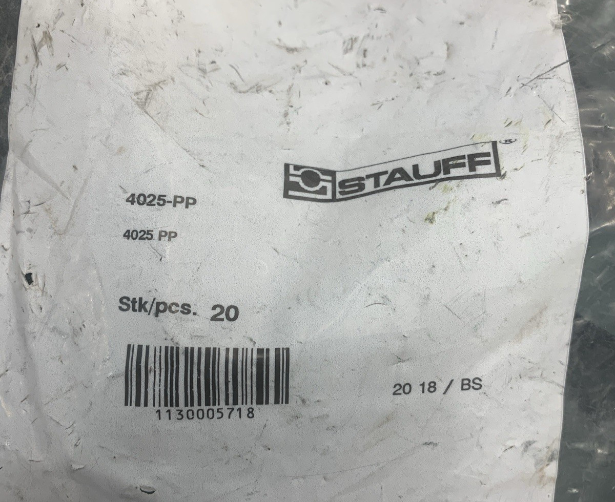 STAUFF 4025-PP PLASTIC CLAMPS ( BAG OF 40 PCS/20 PAIR) w/ FASTNERS **NEW**