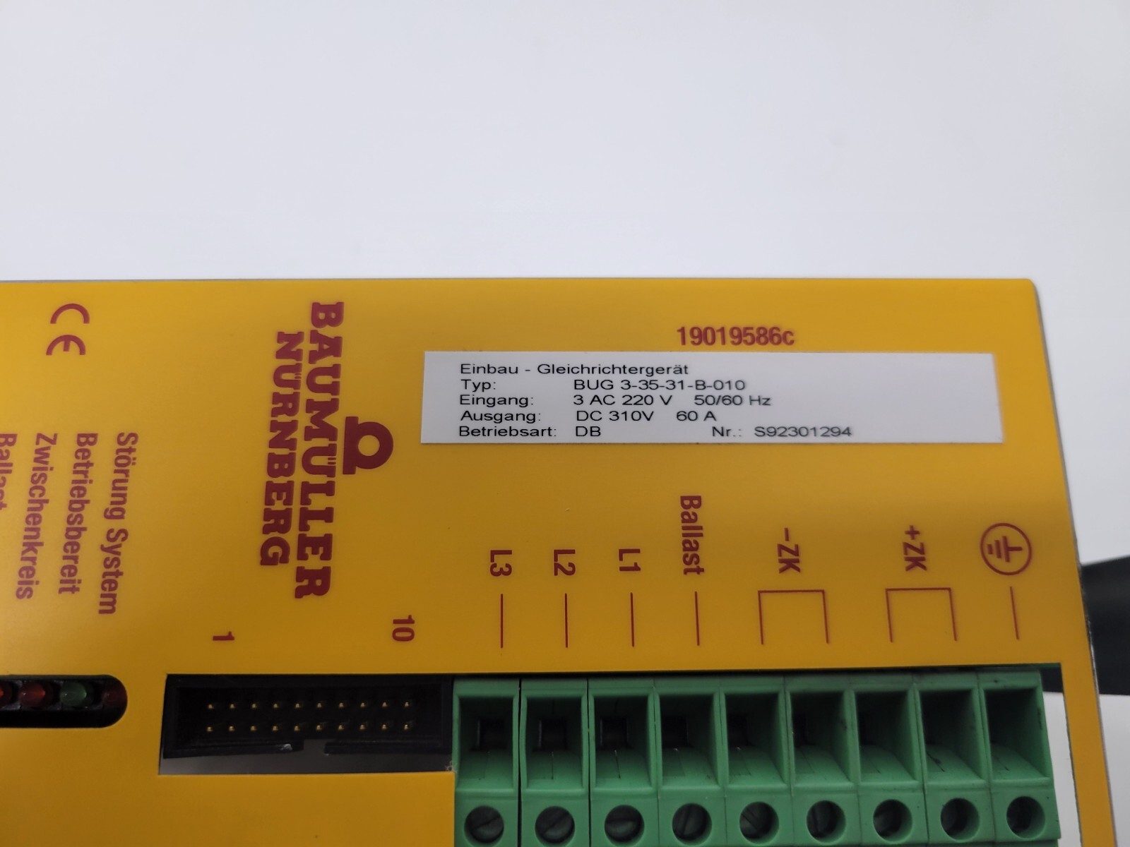 GOOD USED! BAUMULLER NURNBERG SERVO DRIVE CONVERTER BUG-3-35-31-B-010
