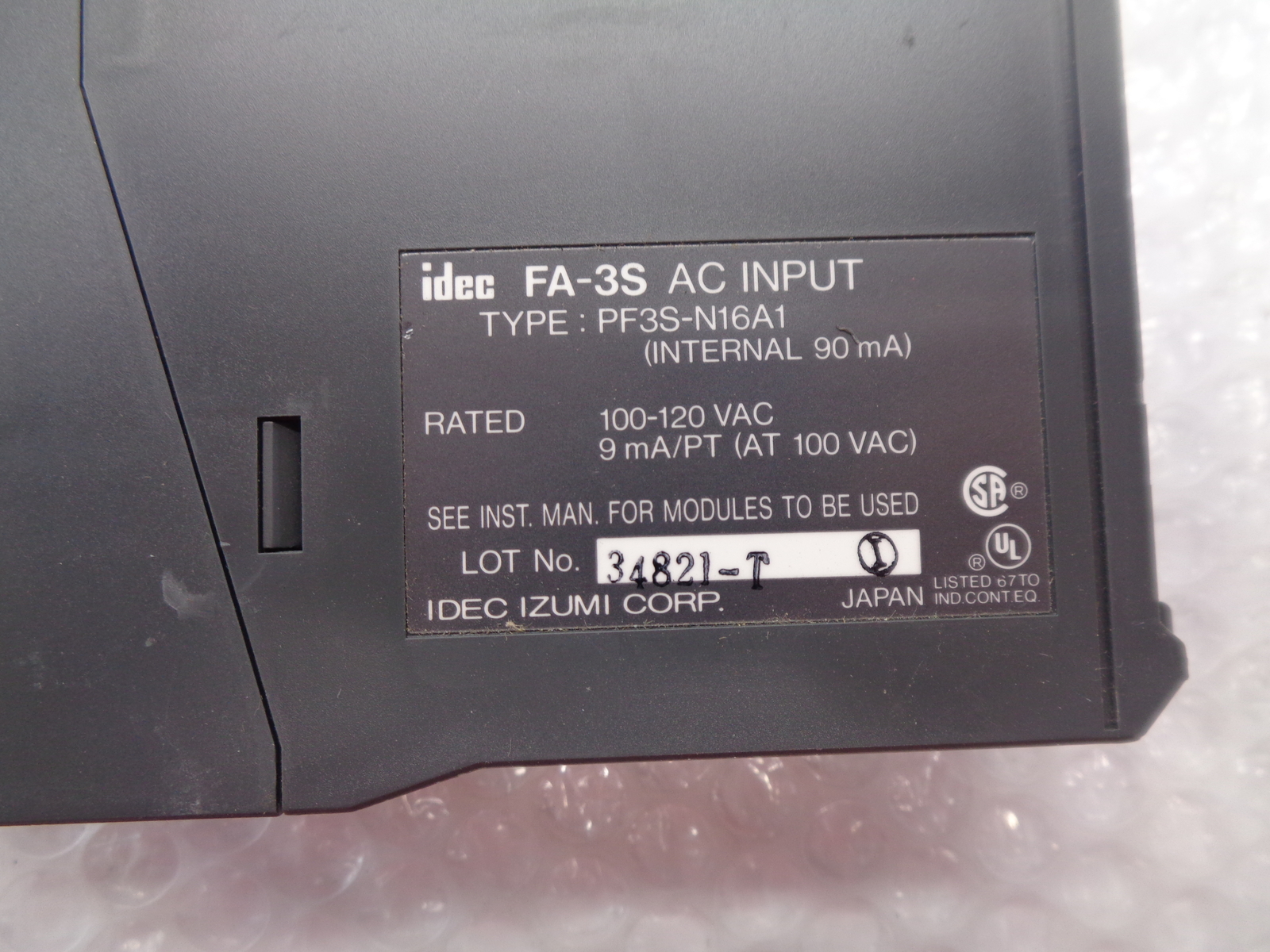 IDEC IUMI PF3S-N16A1 INPUT MODULE NSNP