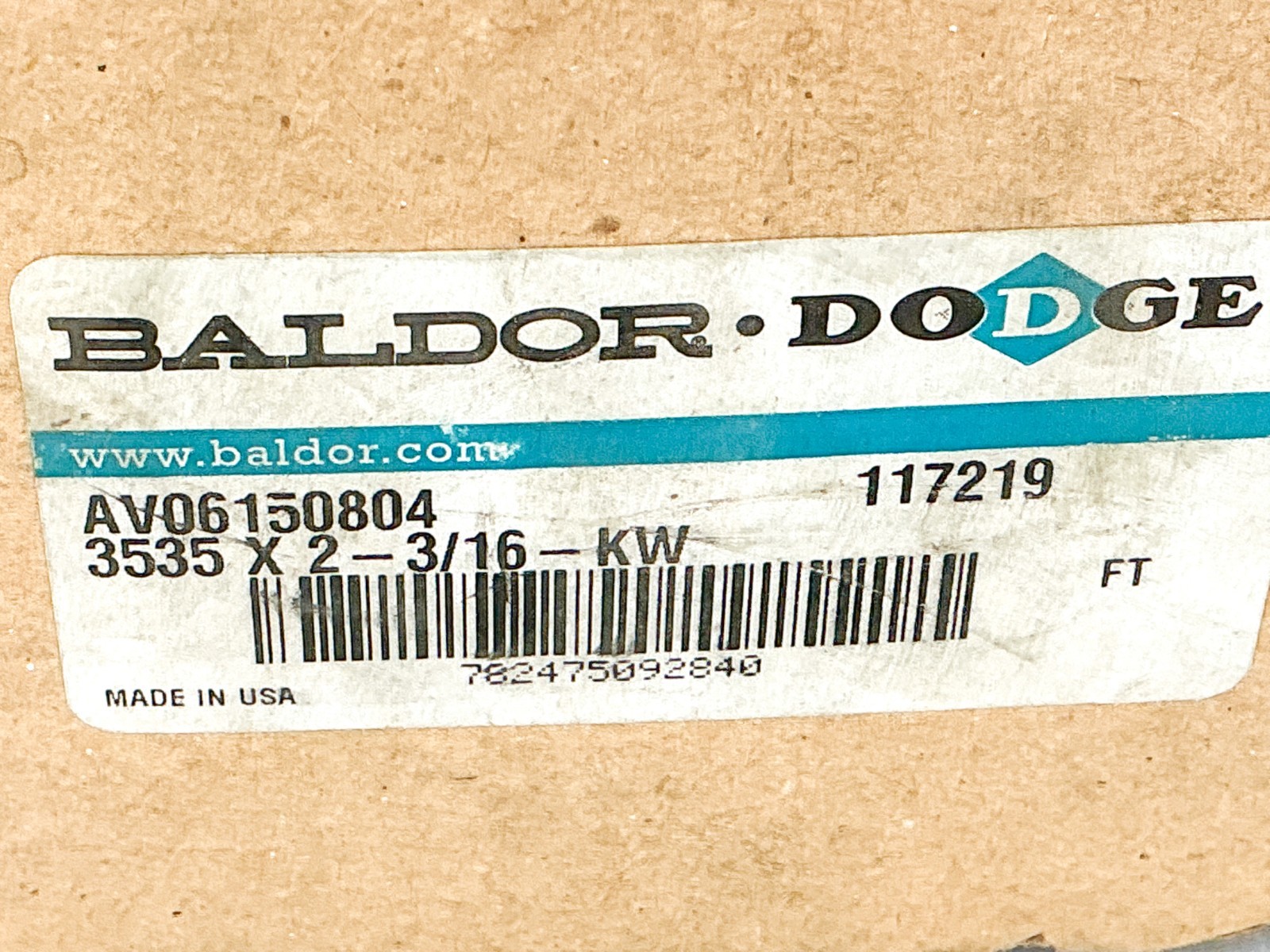 New Dodge 3535X2-3/16-KW Taper-Lock Bushing 2-3/16″ Bore 117219