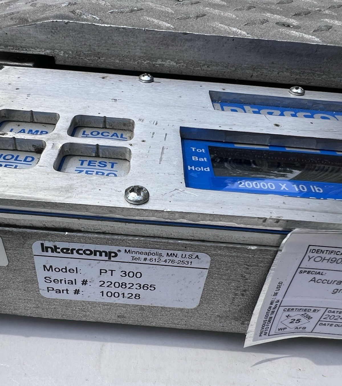 Intercomp PT300 portable wheel load scale 20,000 lb (1 Pieces)