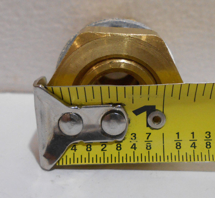 Lot of 2 New Brass Bulkhead Hose Fittings 1/4″ npt ID 1/2″ npt OD 1 1/2″ Long
