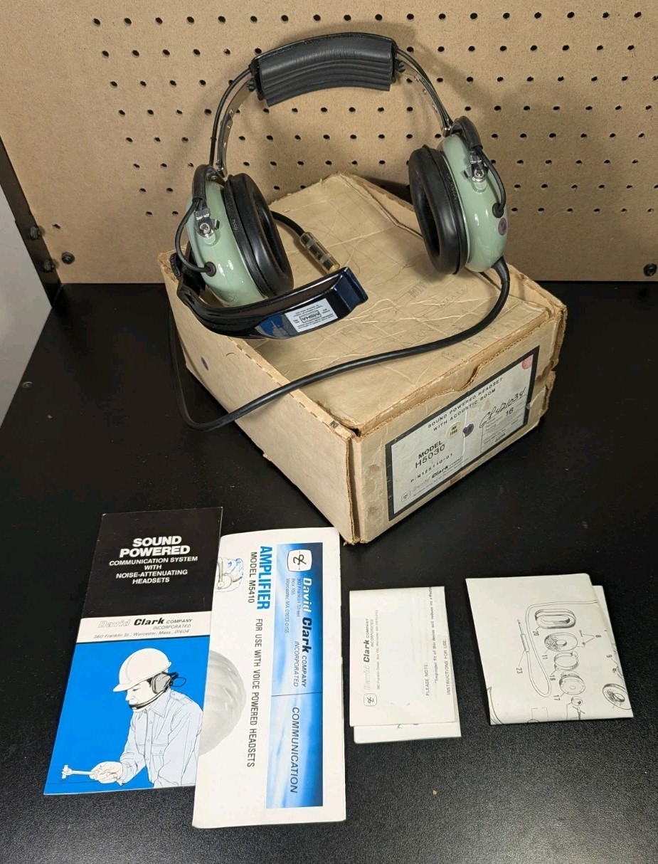 David Clark H5030 P/N12511G-01 Overhead Dual Ear Voice Headset