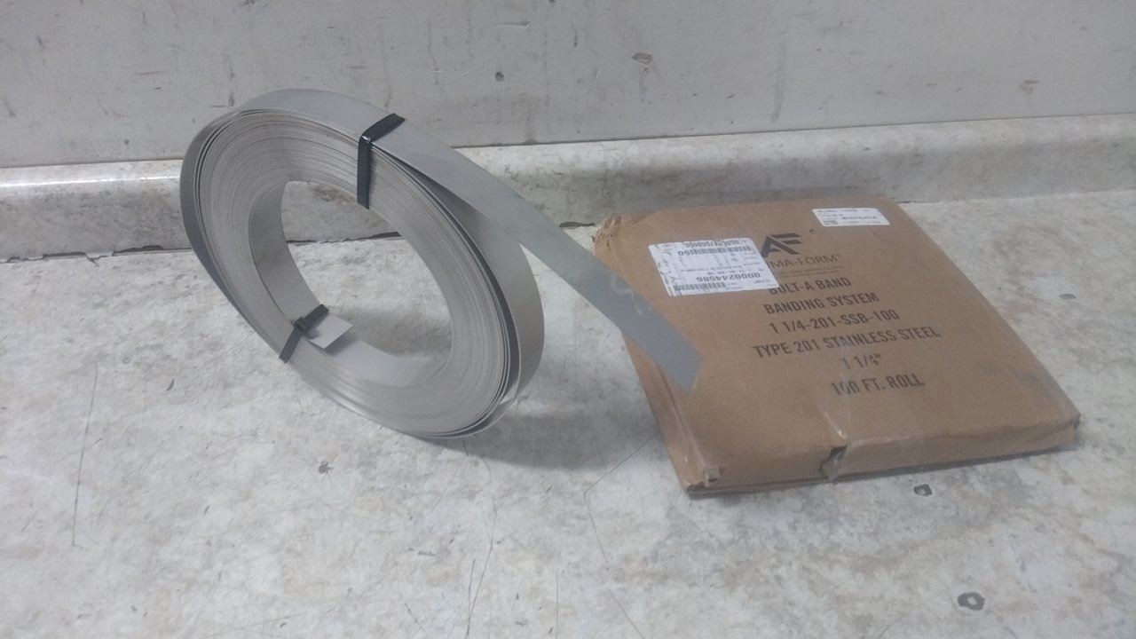 Aluma-Form 1/4-201-SSB-100 1-1/4 in W 100 Ft Length Stainless Steel Pole Band