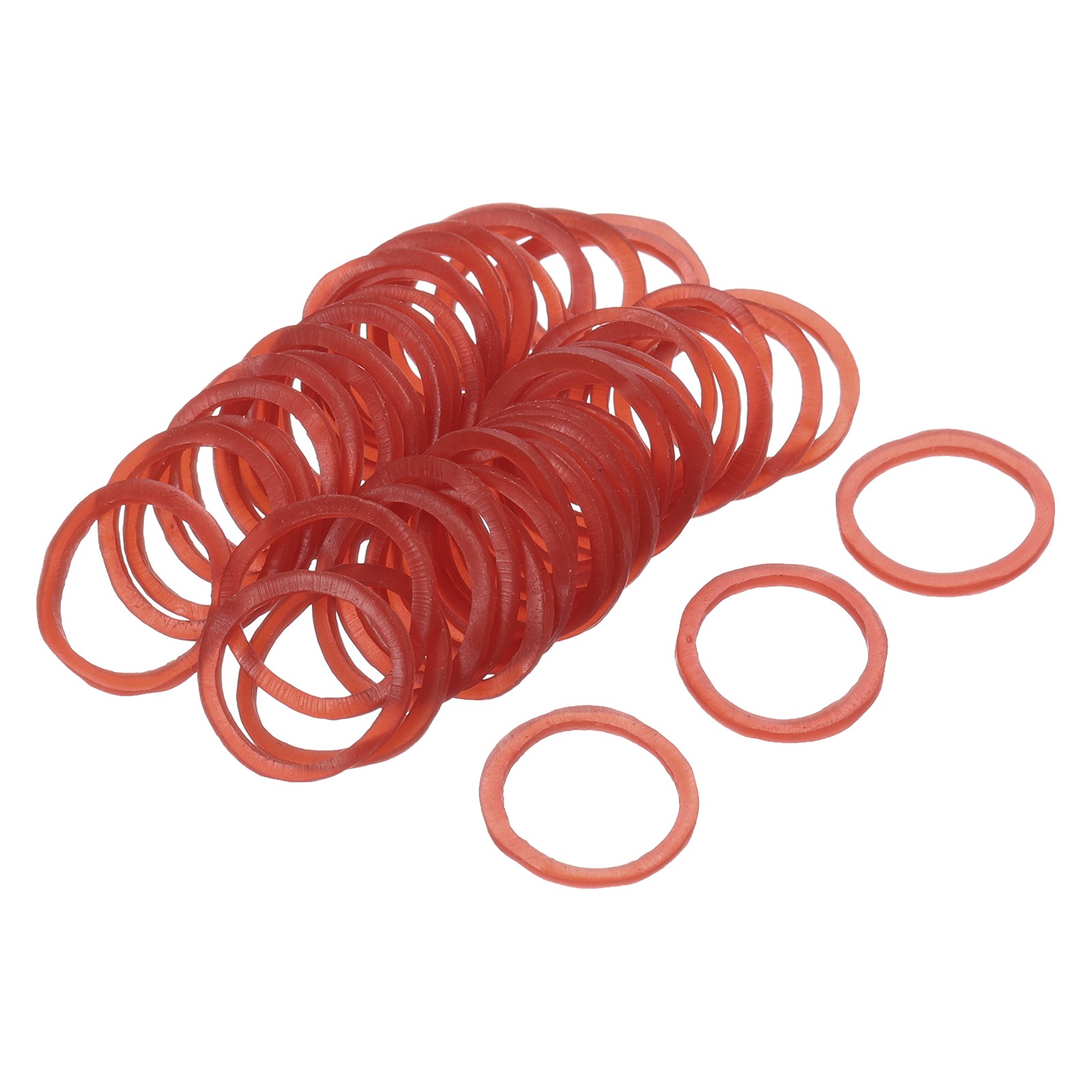 100 Pack 20mm x 1.4mm Rubber Band Red Stretchable Elastic Band