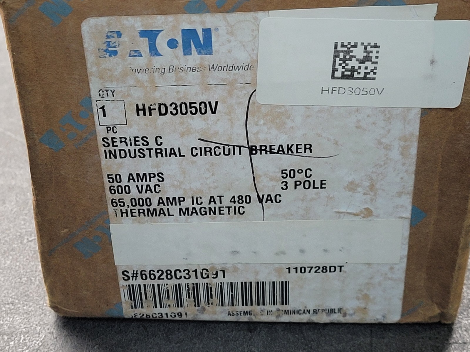 Eaton HFD3050V Circuit Breaker.