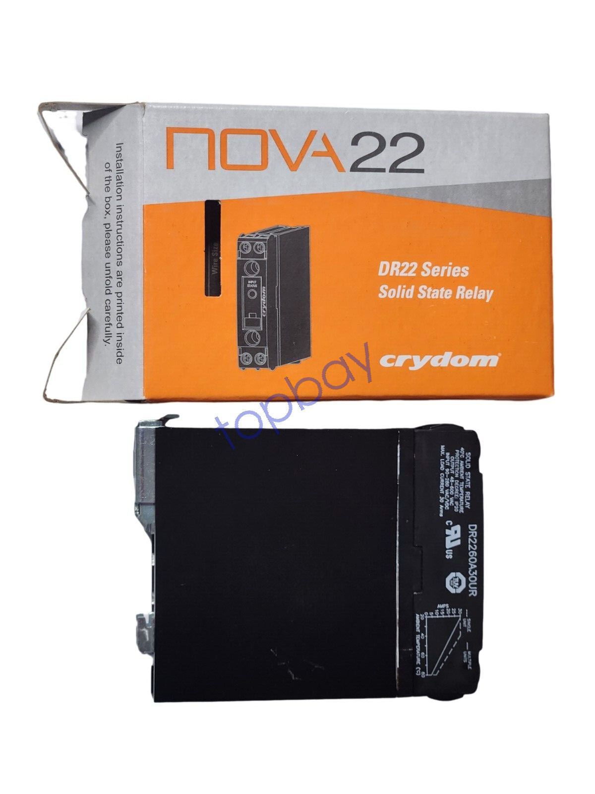 Crydom DR2260A30UR Solid State Relay 30A 90-280VAC/DC 600VAC .5-3HP kW