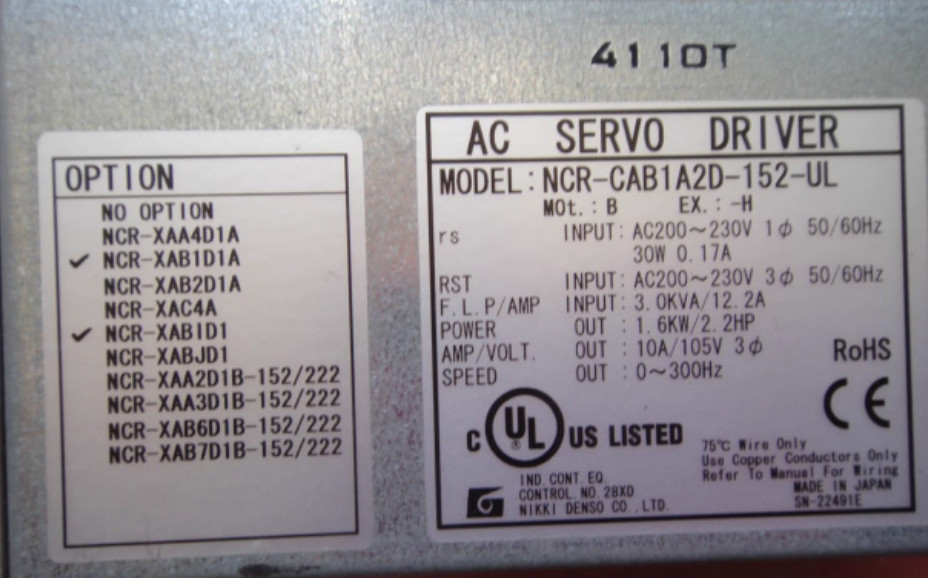1pcs NCR-CAB1A2D-152-UL 100% tested by DHL or FEDEX