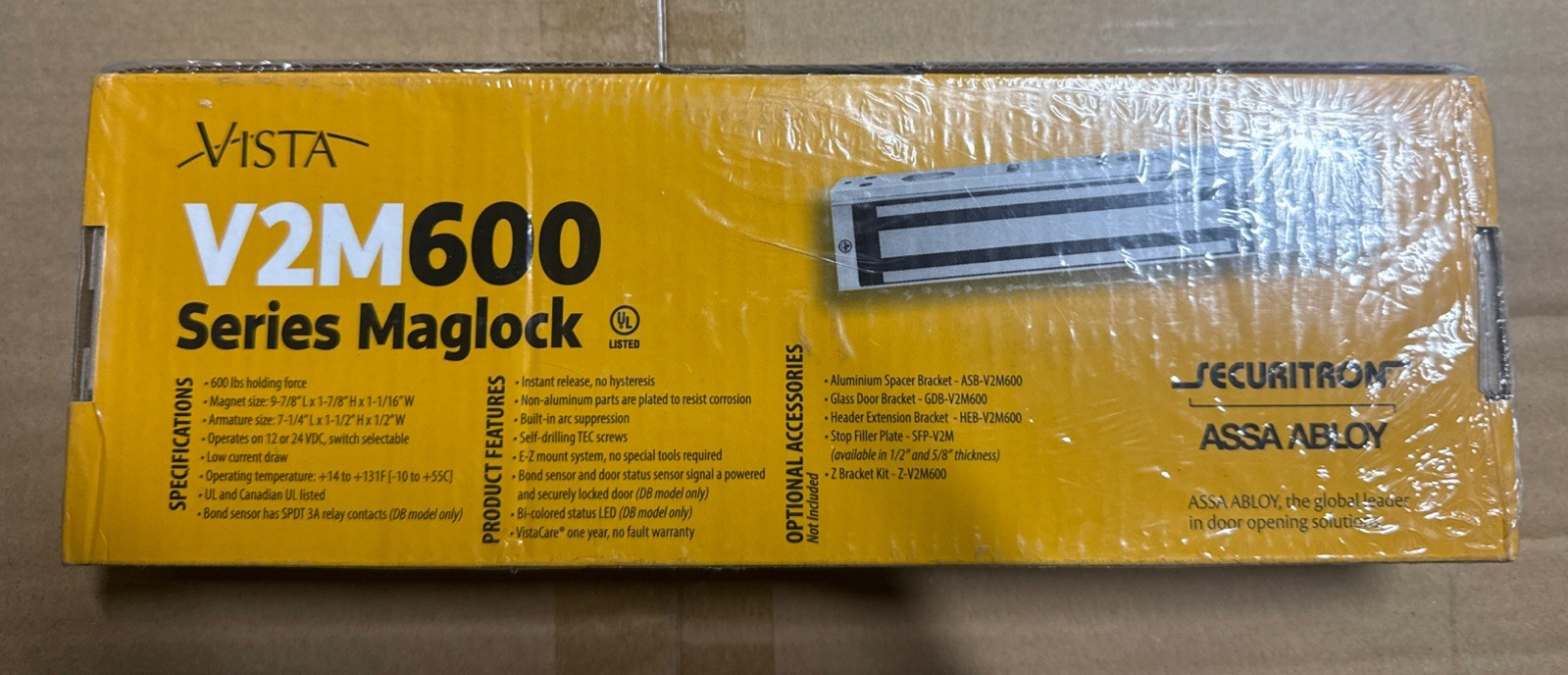 Securitron V2m600db Electromagnetic Lock,Vm600,W/Bond Sensor