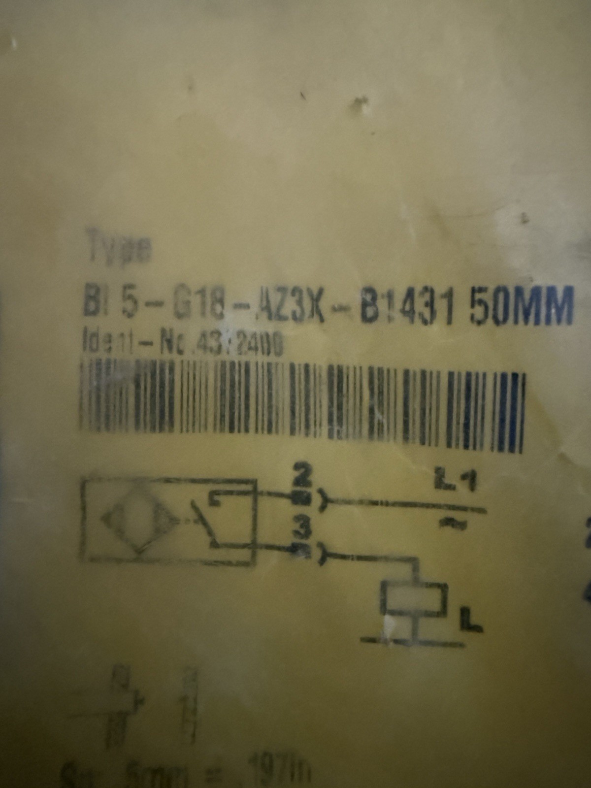 TURCK BI5-G18-AZ3X-B1431 50MM PROXIMITY SENSOR NO 20-250V 500mA (4372400) New