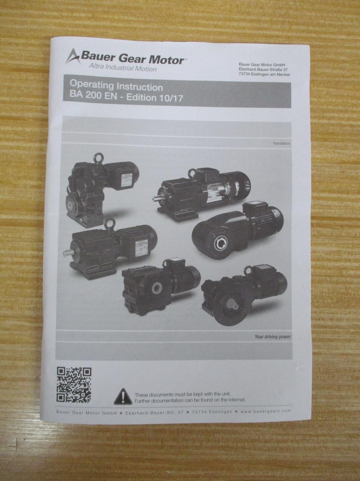 Bauer P-7119-BGM-EN-A5 Operating Instructions BA 200 EN