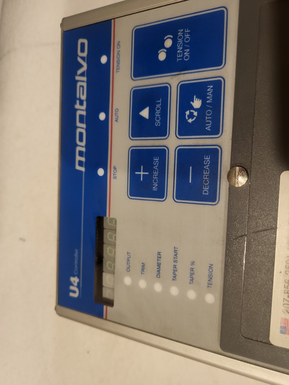 Montalvo U4 Tension Controller with Enclosure, MPN 11000619