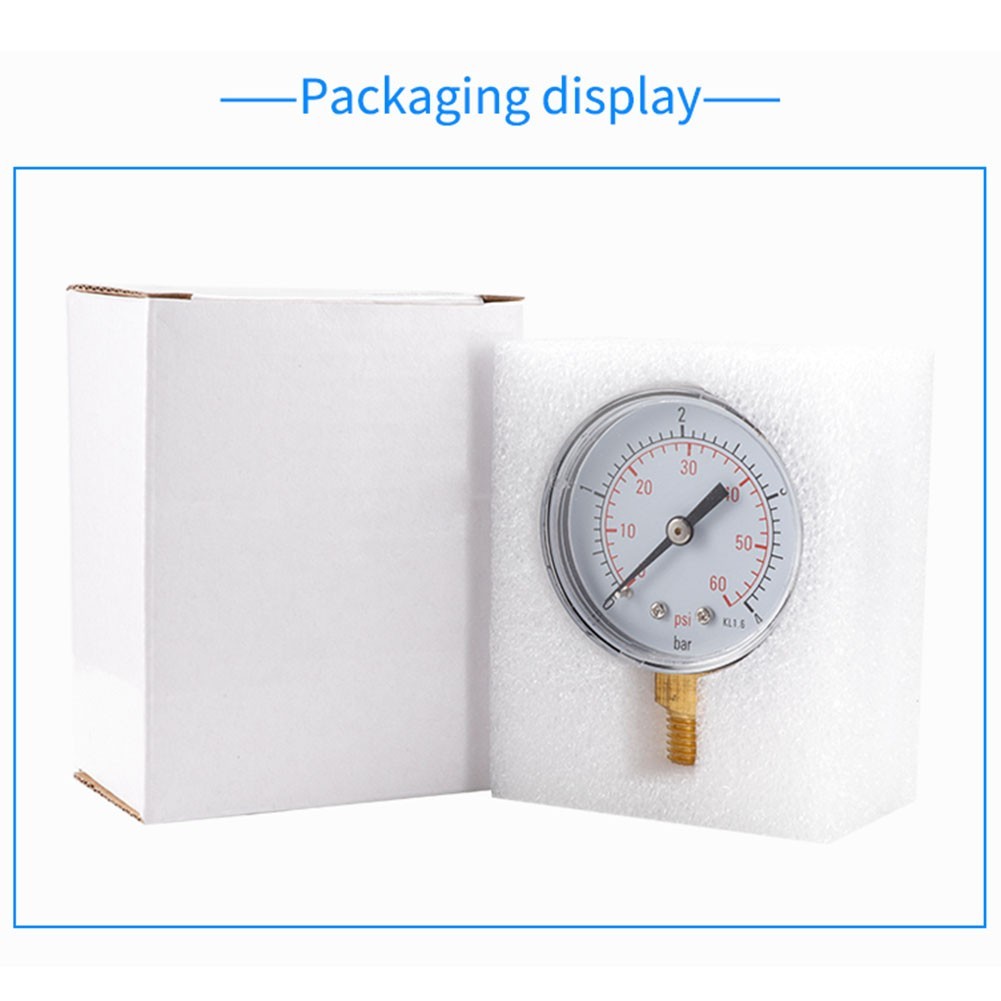 Stainless Steel 14in Pressure Gauge for Industrial HVAC Plumbing 0 4 Bar