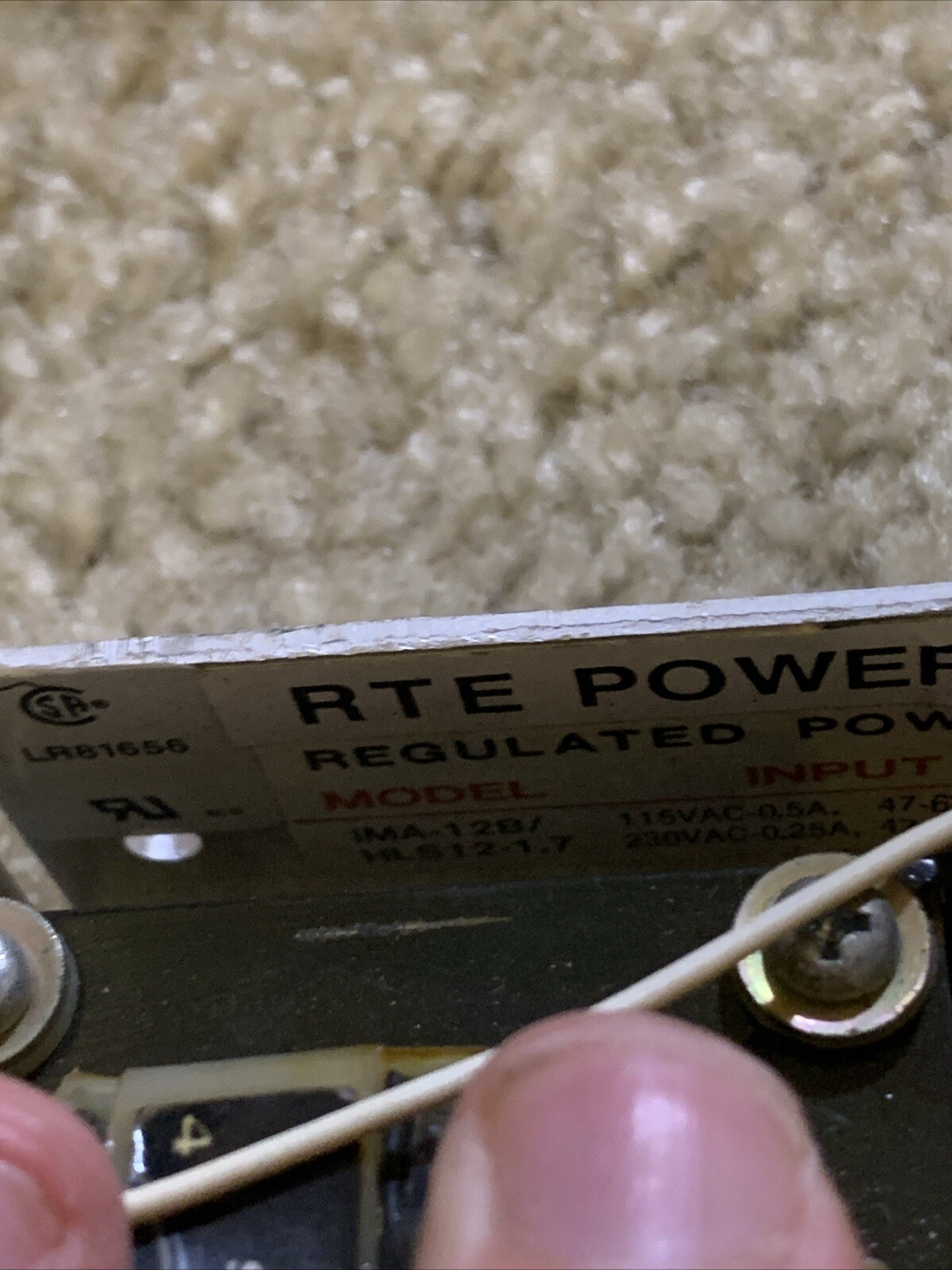 RTE Power Mate IMA-12B/HLS12-1.7 Power Supply 30 Days Warranty See Pics