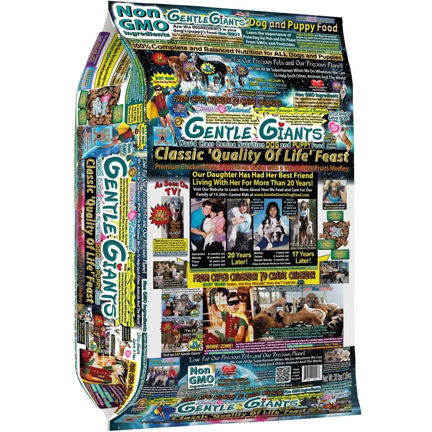 Gentle Giants All Life Stages Dog Dry Food- Natural, Non GMO, Chicken- 30 Lb Bag