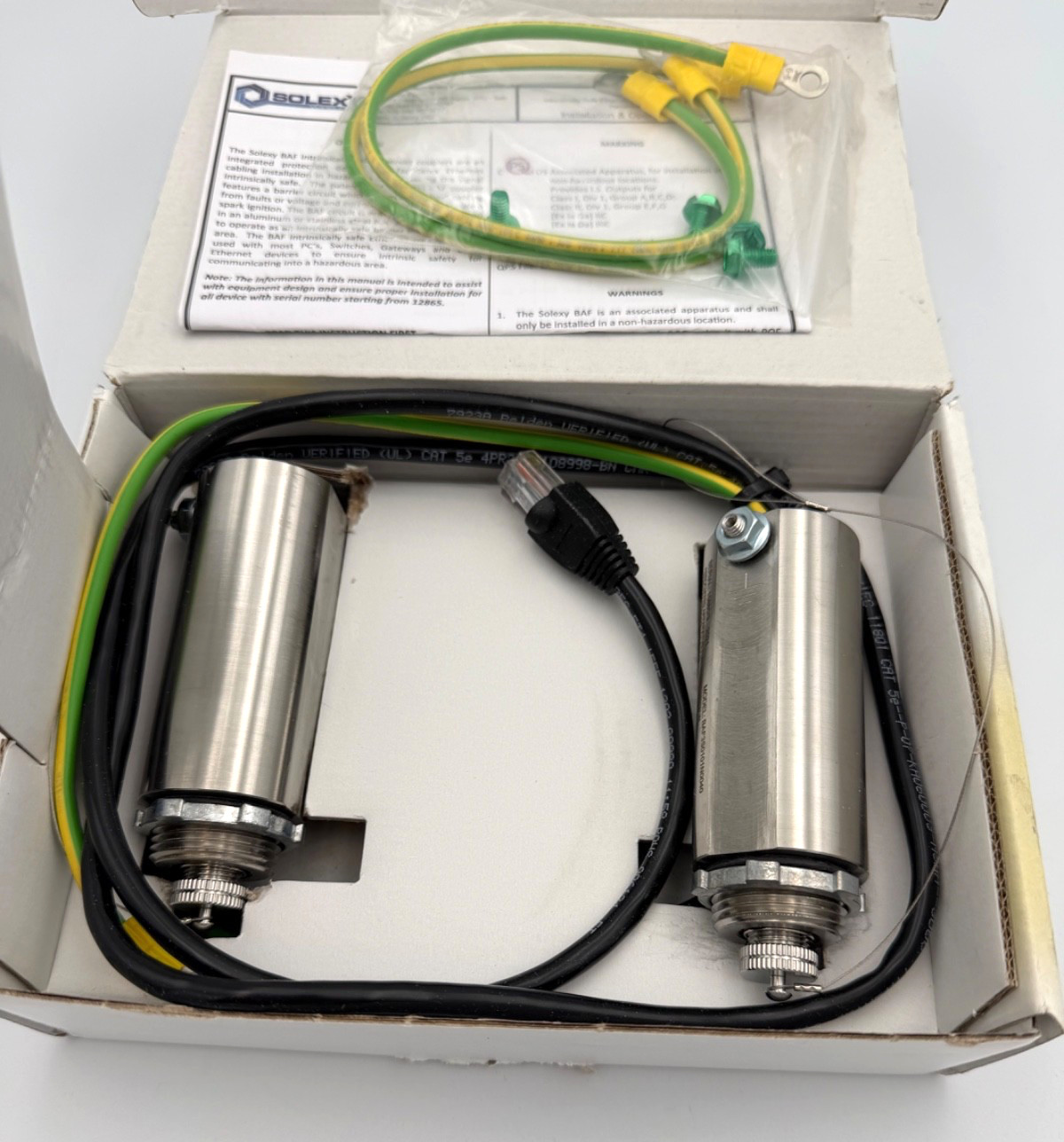 Solexy BAF3S0101N0040 STAINLESS Ethernet Barrier -One Pair- 40″ Cat5e