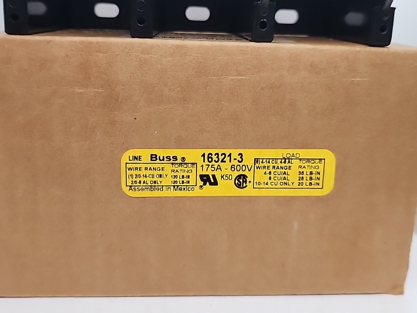 BUSSMANN 16321-3 175A, 600V POWER DISTRIBUTION BLOCK [1WS2-5]