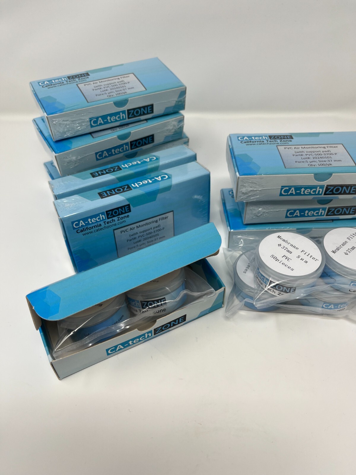 PVC Air Monitoring Filter 5 μm 37 mm (with supporting pad) (100/pk) CA-tech ZONE