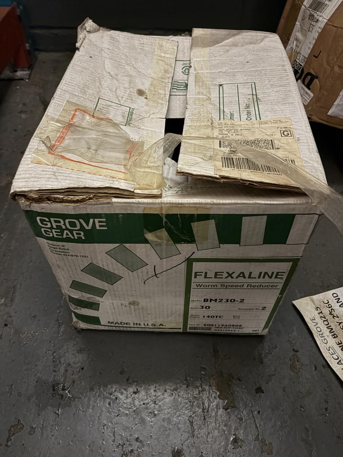 NEW GROVE GEAR BM230-2 FLEXALINE WORM SPEED REDUCER