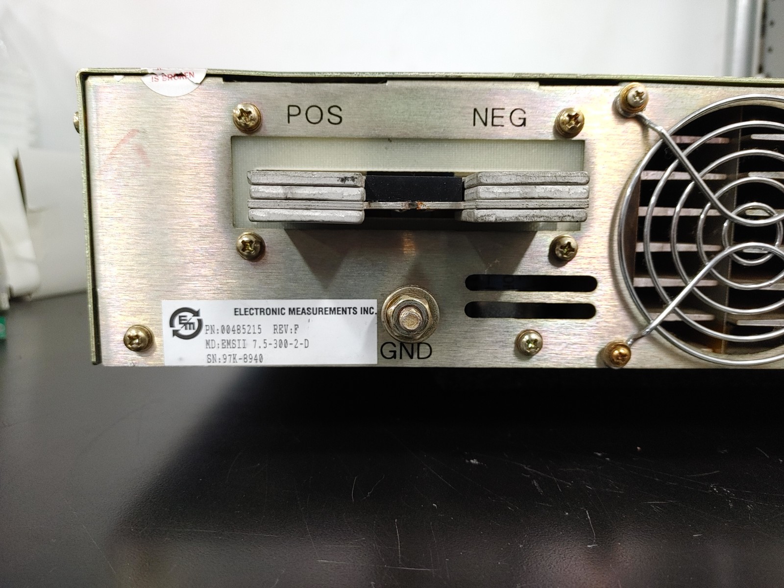 ELECTRONIC MEASUREMENTS EMSⅡ 7.5-300-2-D PN 00485215 EMS Ⅱ Power Supply