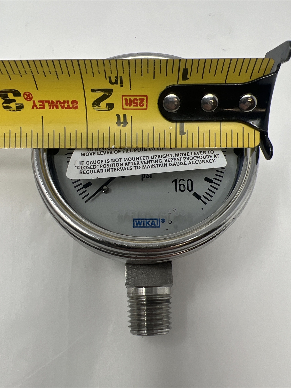 WIKA 316 SS TUBE AND CONNECTION 0-160 PSI PRESSURE GUAGE