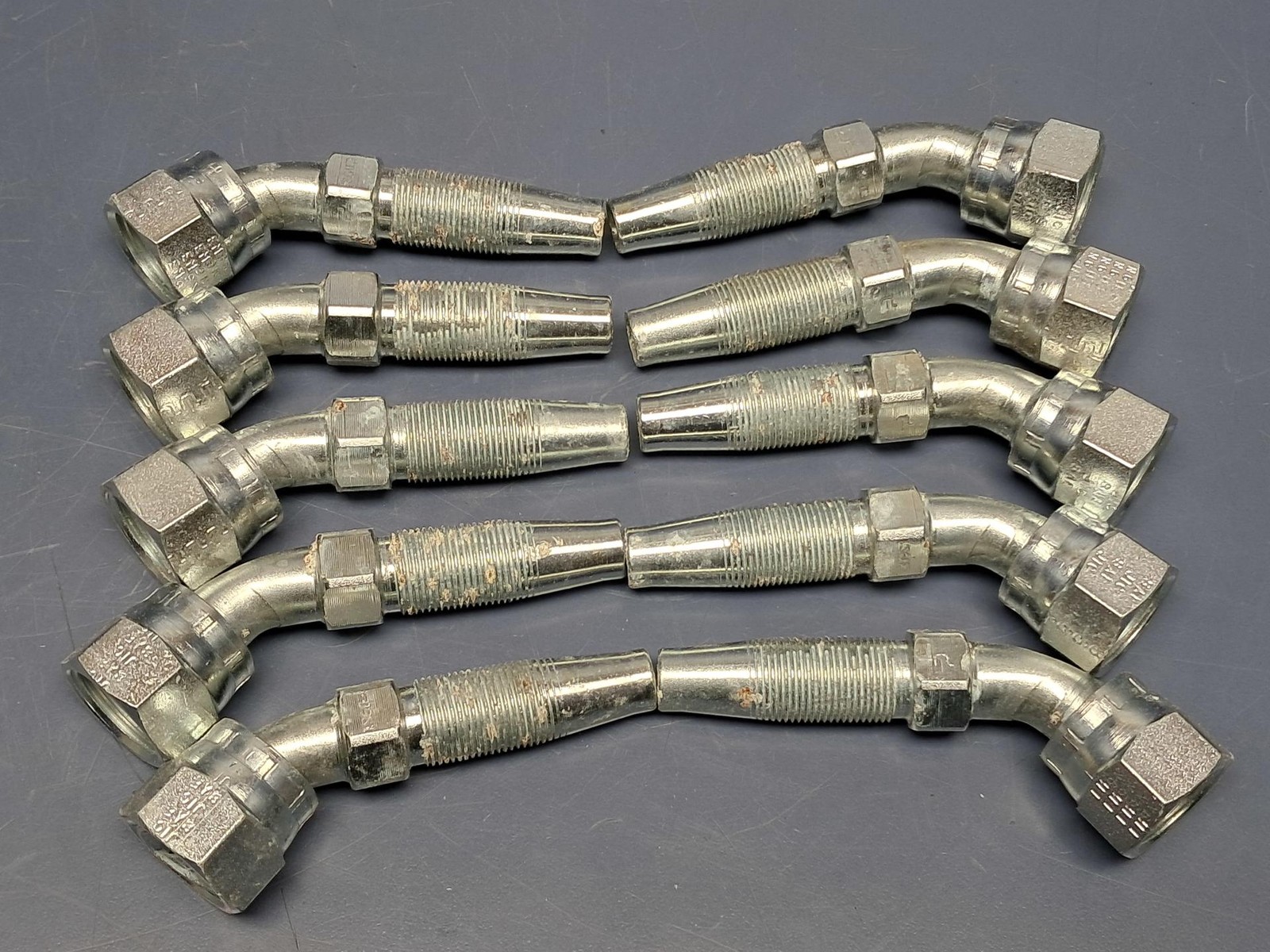 Lot of 10 Parker 3720-8-8 Female 45 Degree Swivel 3/4 JIC X 3/4 Hose Reusable