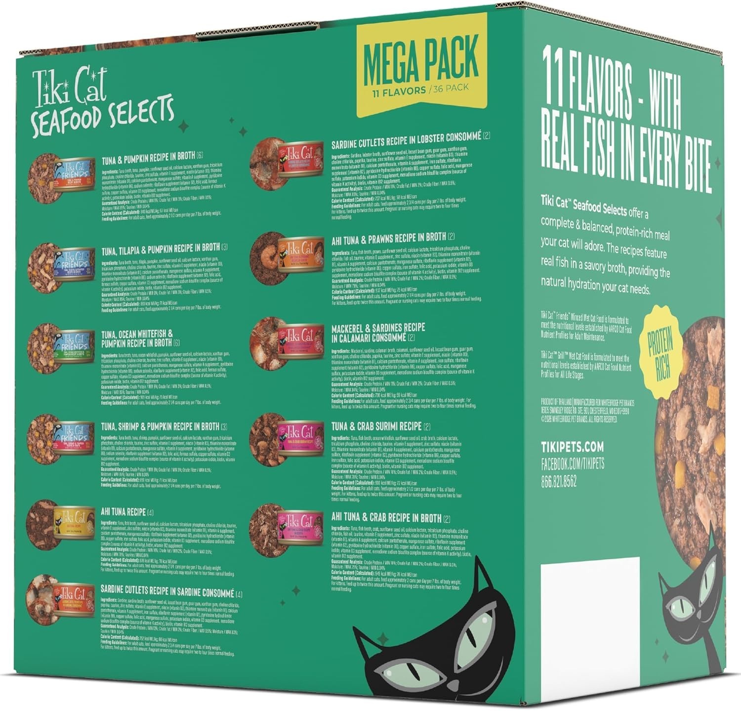 Tiki Cat Seafood Selects Wet Cat Food Mega Pack, 2.8 oz Can (36 Count)