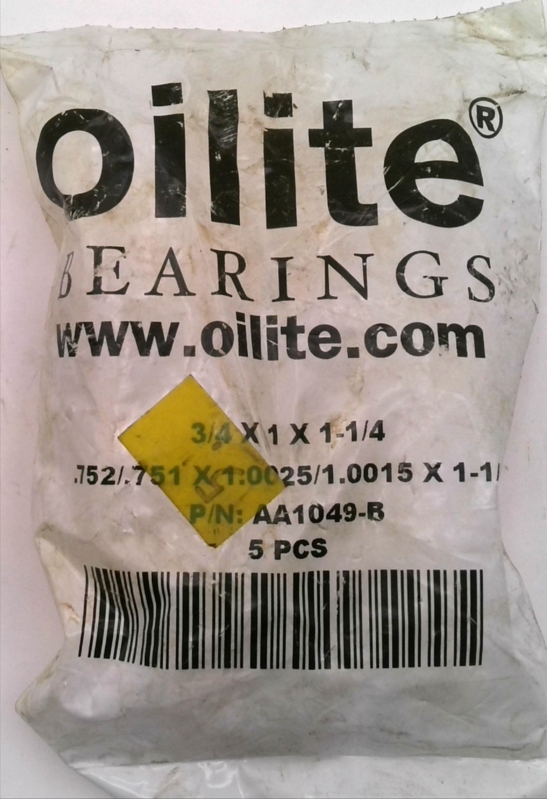 OILITE BEARING AA1049-B PLAIN SLEEVE BUSHING