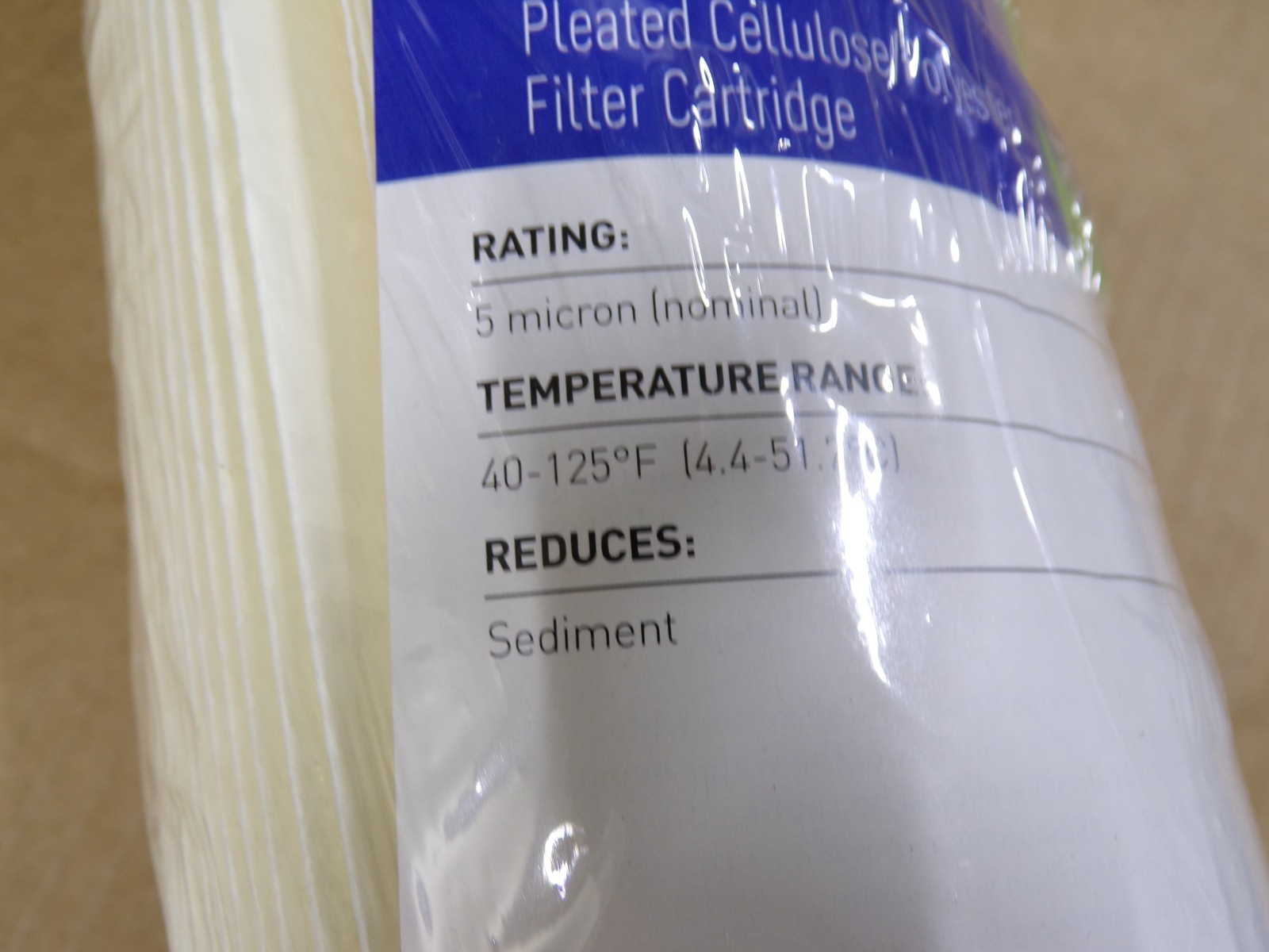 PENTAIR/PENTEK 255494-75 Filter Cartridge,5 micron,20 gpm,20″ H 4PCC4 (G)