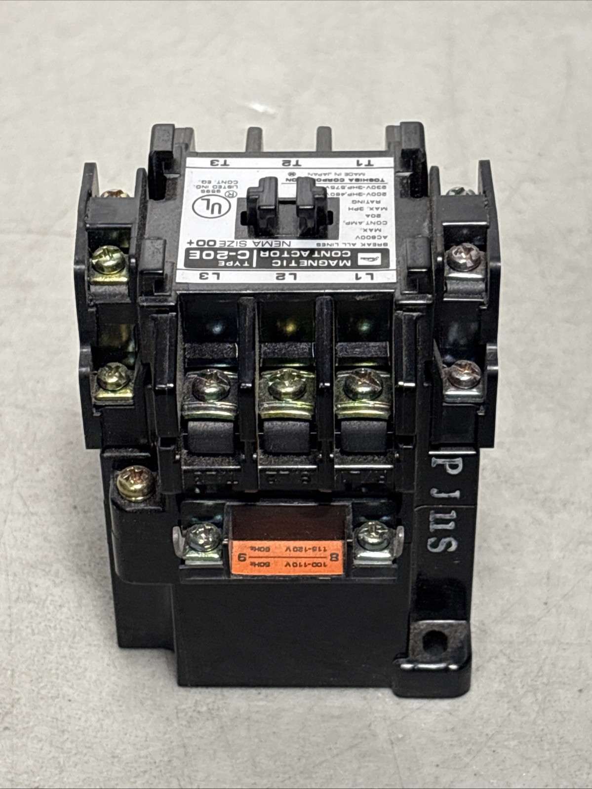 Toshiba Type C-20E Magnetic Contactor Size 00+ 20 Amp – New in Box