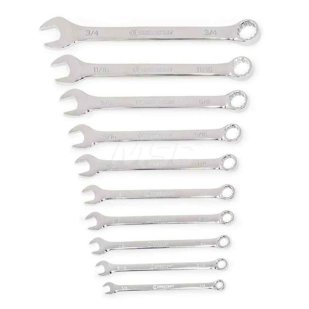 Crescent CCWS2-05 Wrench Set: 10 Pc, Inch Polished Chrome Finish