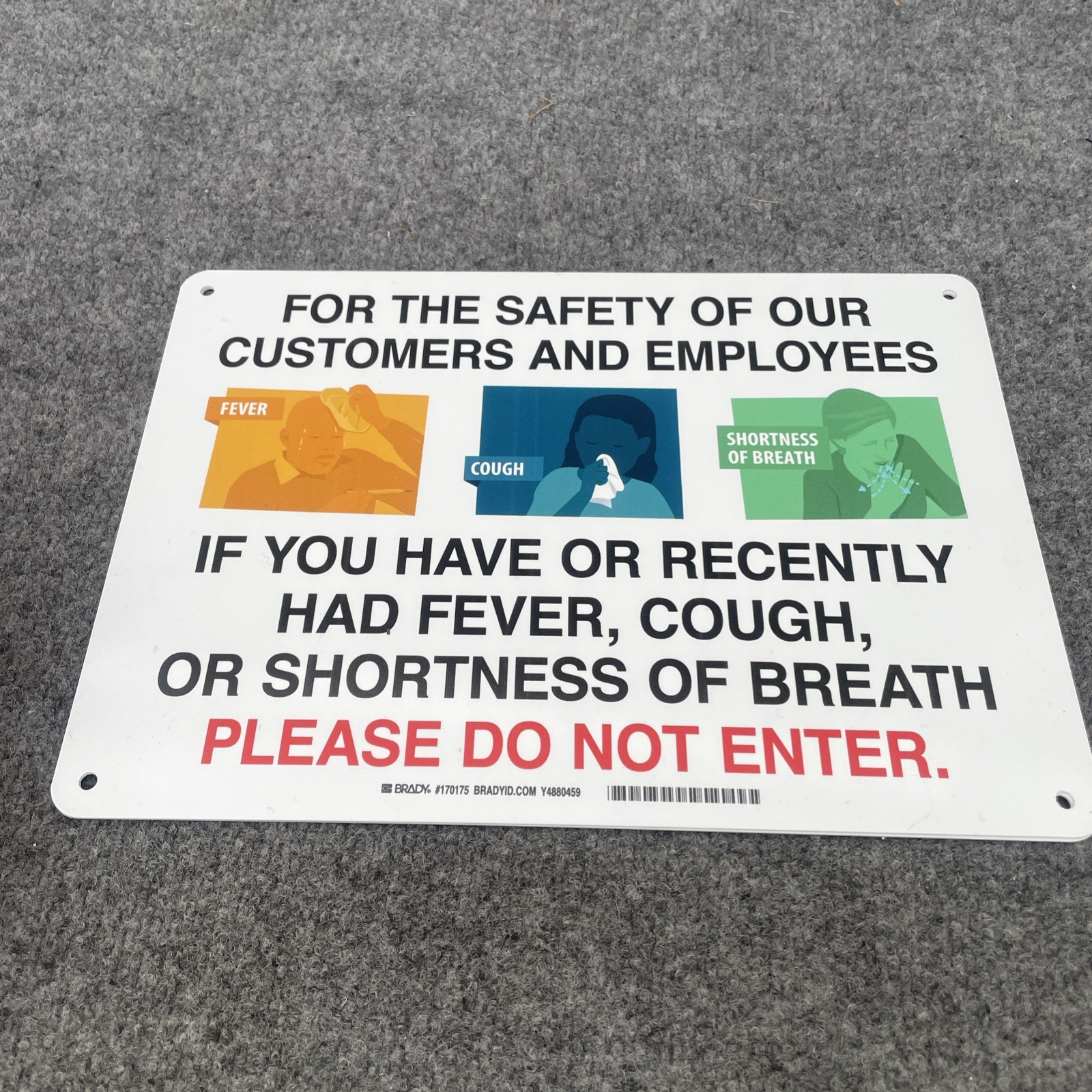 Lot Of 2 – Brady 170175 For The Safety Of Our Customers Sign, 170175 New Other