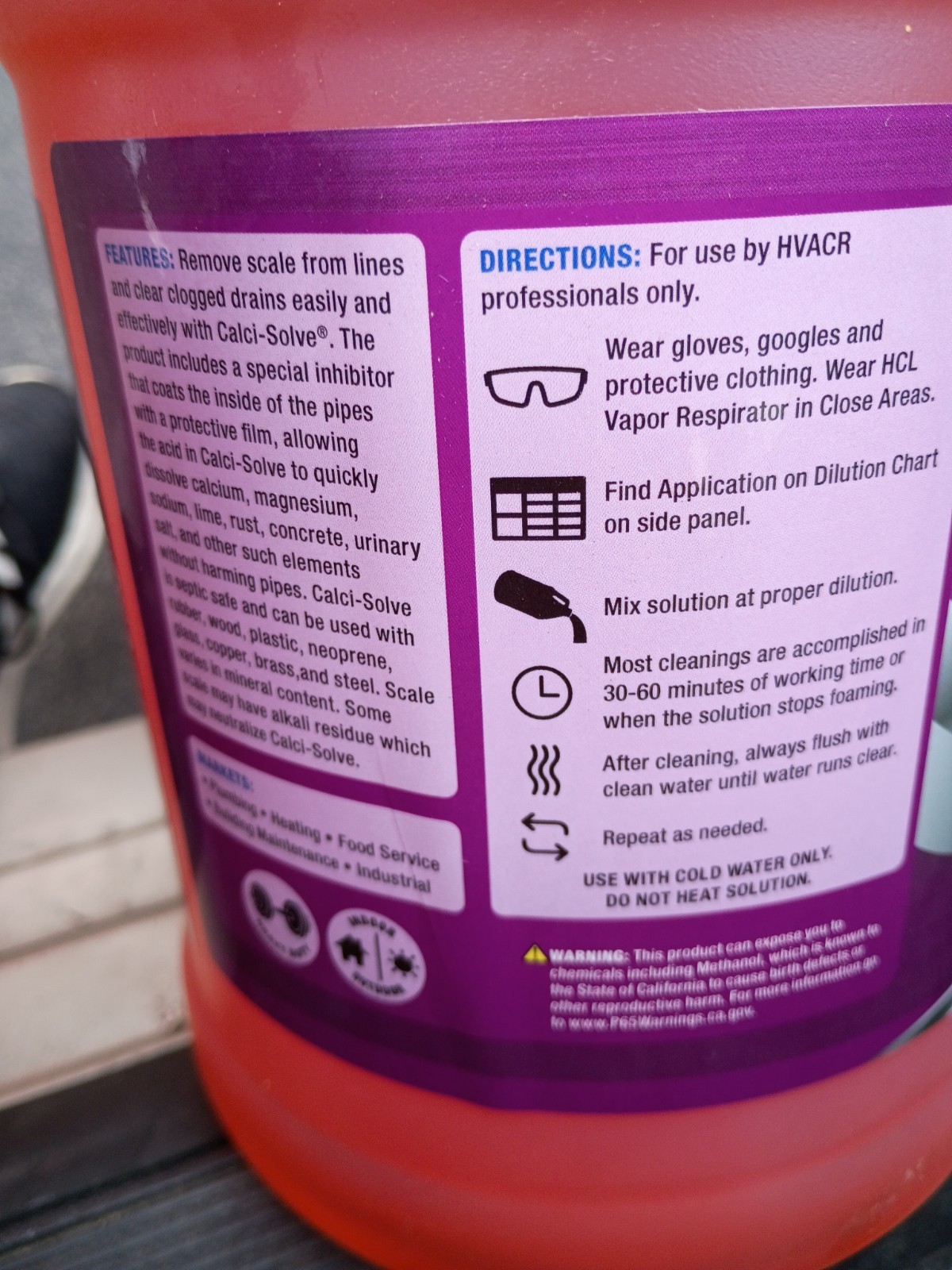 Nu-Calgon 4134-08 Calci-Solve Liquid 1 Gallon Pipe Descaler