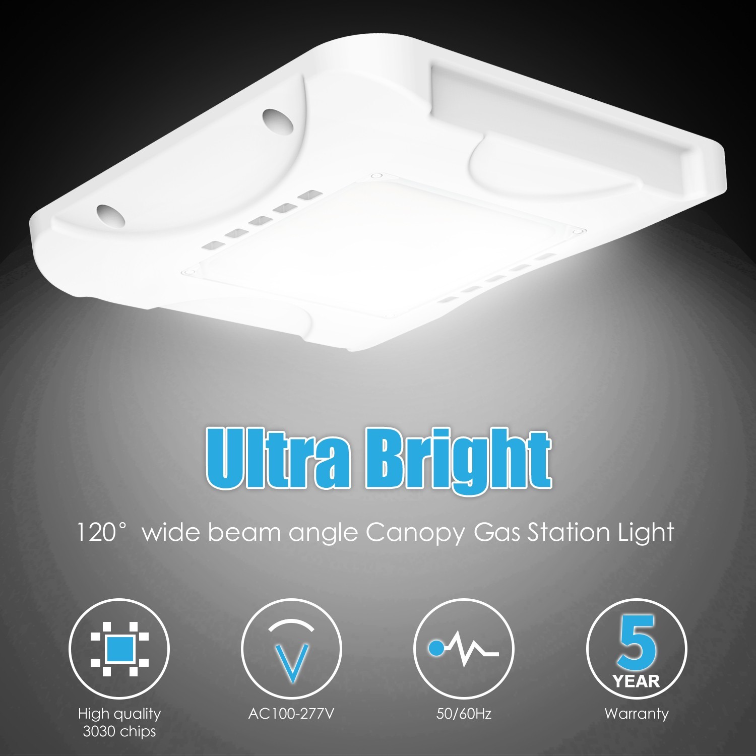 150W LED Canopy Light Dusk to Dawn Parking Lot Gas Station Lamp 21000LM IP65 ETL