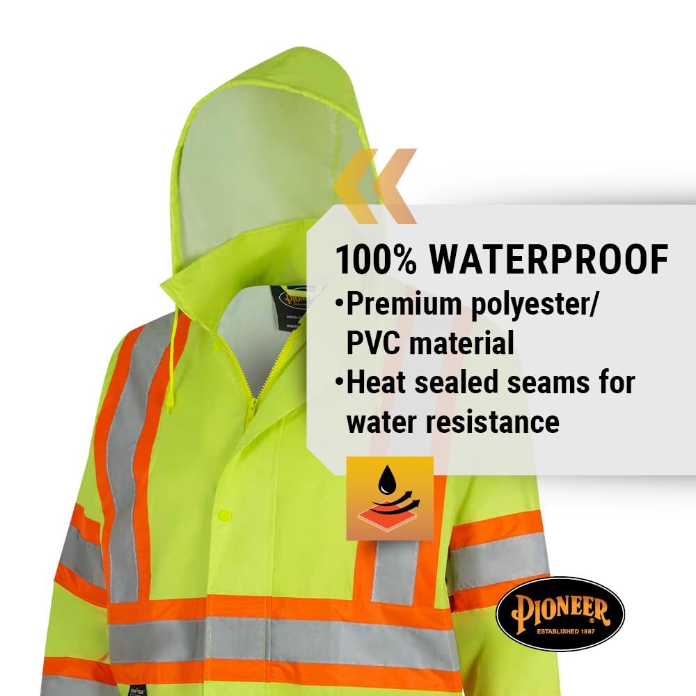 Pioneer Hi-Vis Lightweight Waterproof Safety Rain Suit Yellow/Green XL