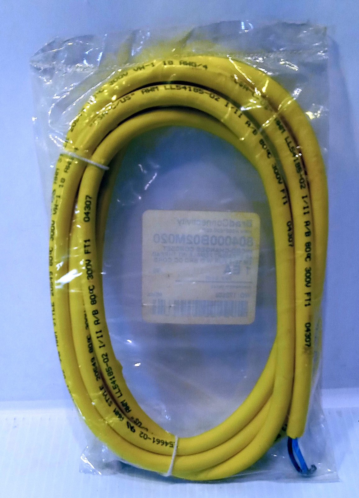 1 NEW BRAD WOODHEAD 804000B02M020 MICRO-CHARGE CORDSET NNB ***MAKE OFFER***