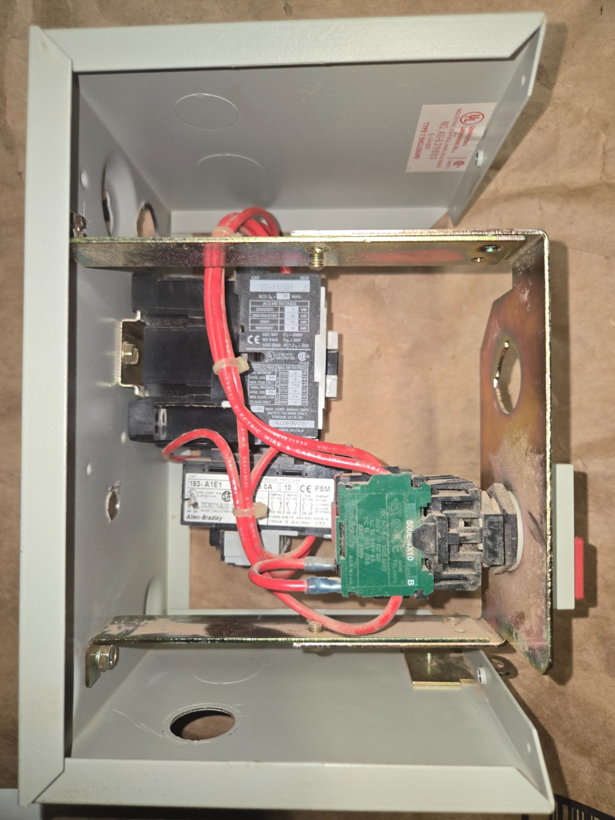 Allen Bradley 198E-BA966 Motor Controller Enclosure 109-A12AB3-A1E-1 AU-639800