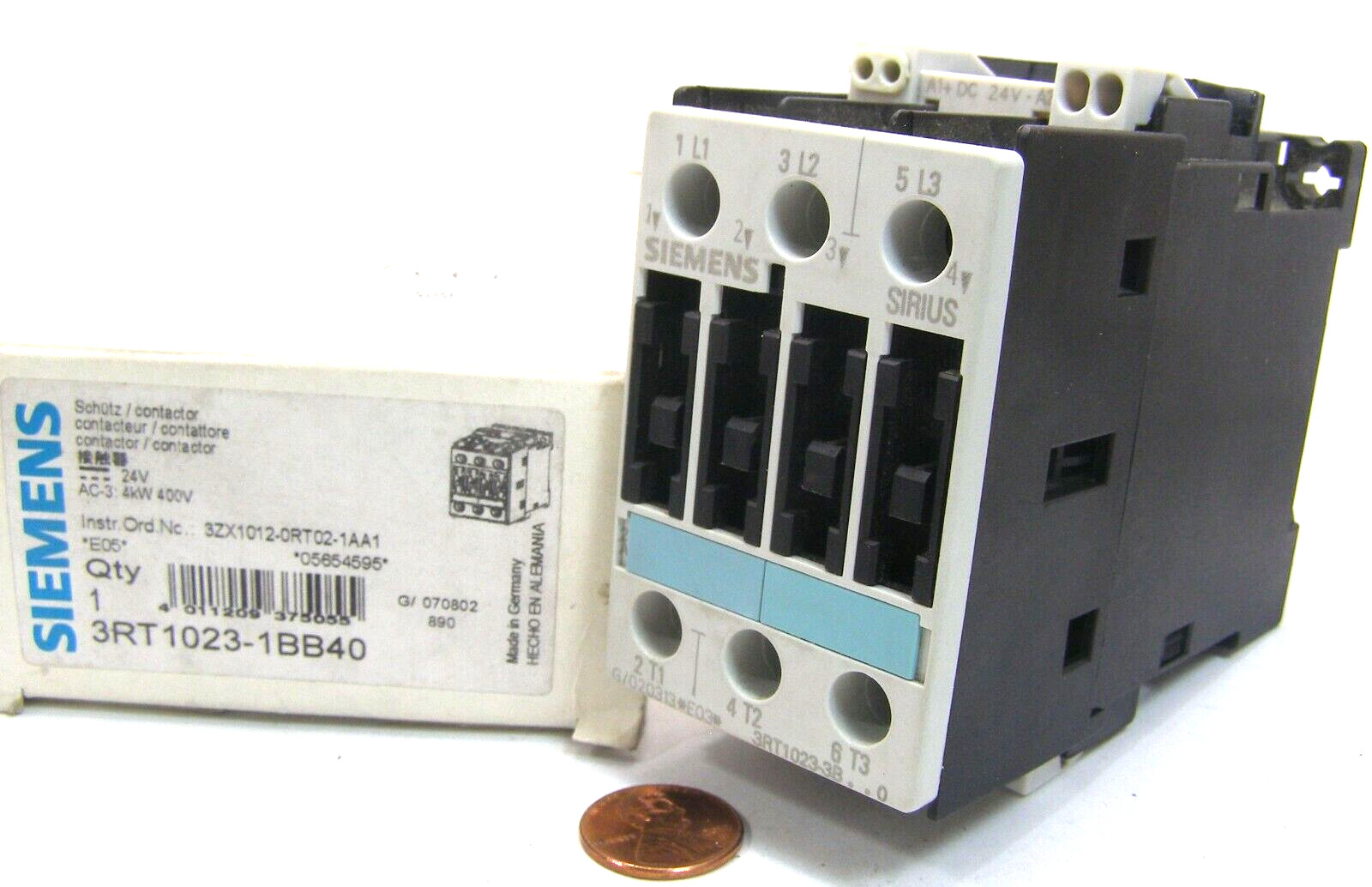 Siemens Contactor 3RT1023-1BB40 AC-3:4kw 400V