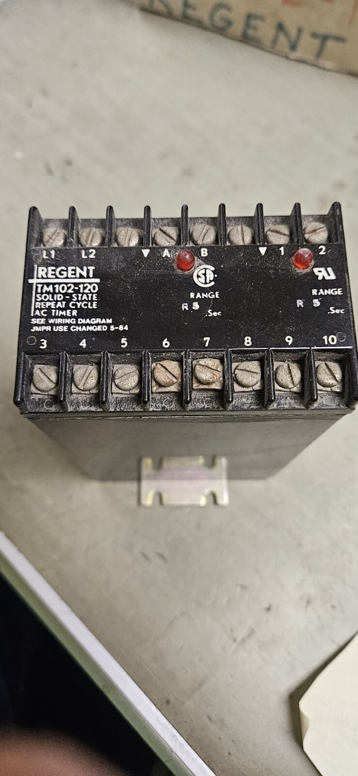 Regent TM102-120 Solid State Repeat Cycle Timer Cracked Housing