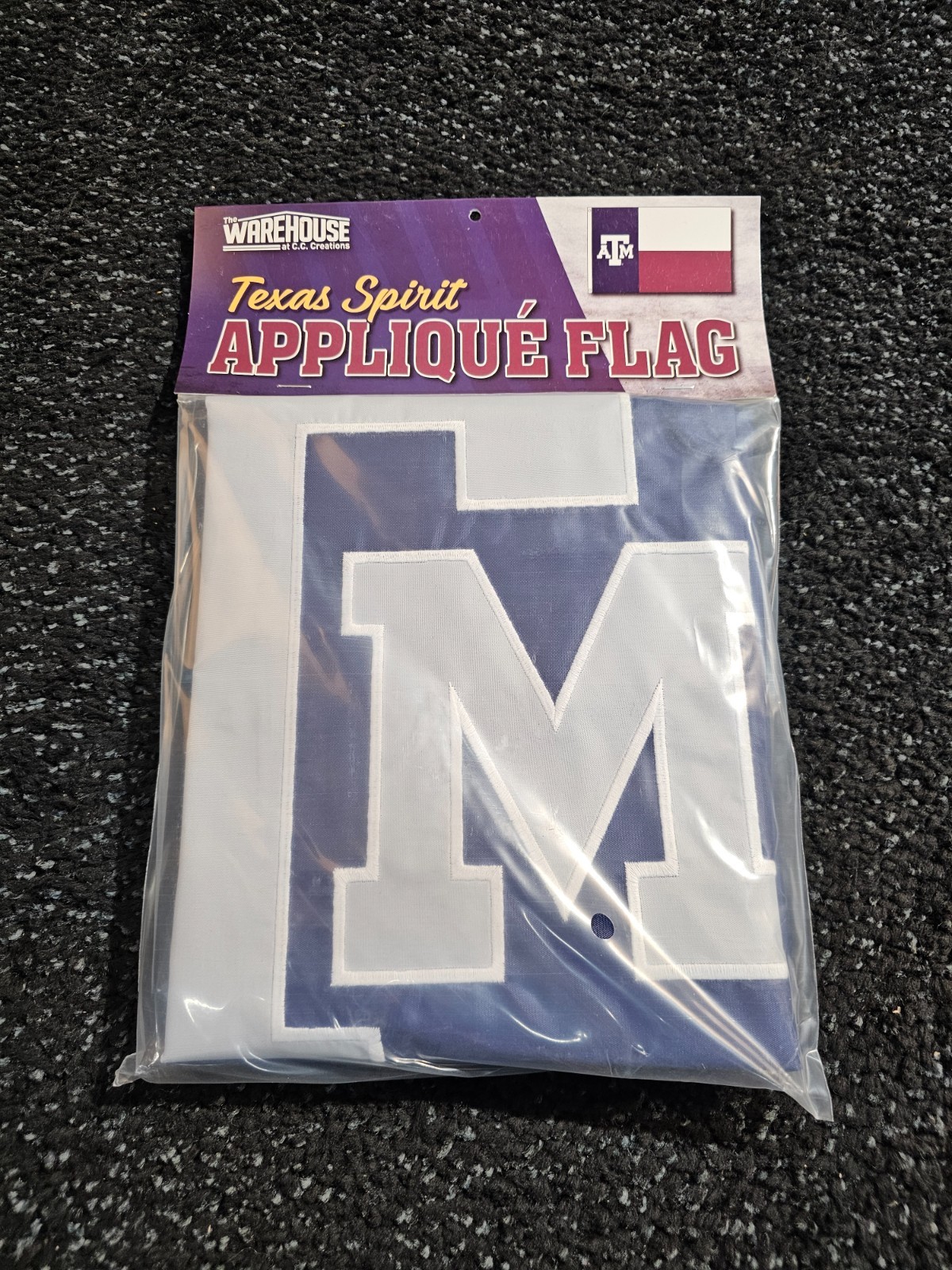 (QTY 3) The Warehouse C.C Creations 3’x 5′ ATM TX Applique Double Sided Flag