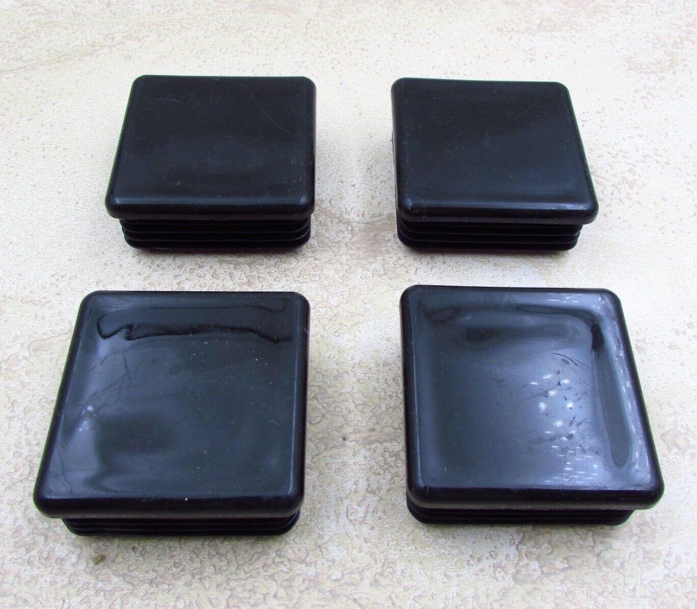 QTY 4 Black 2″ Inch, 10-14 Gauge Square Tube End Cap Plastic Insert Plugs