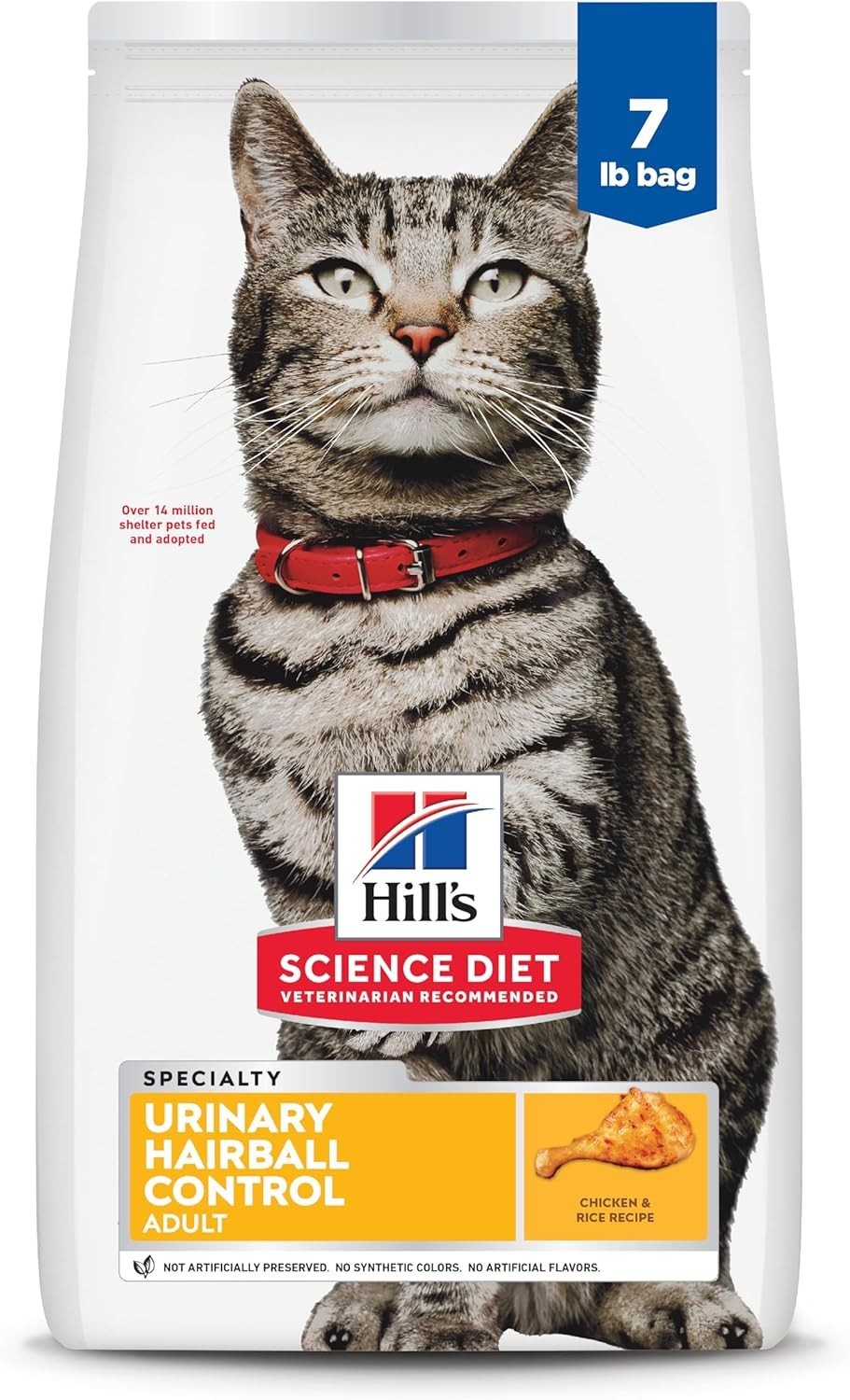 Hill’s Science Diet Adult Dry Cat for Urinary & Hairball Control – Chicken 7lb