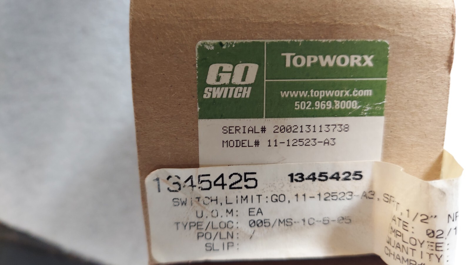 New Topworx Go Switch 11-12523-A3 Limit Switch SURPLUS INVENTORY