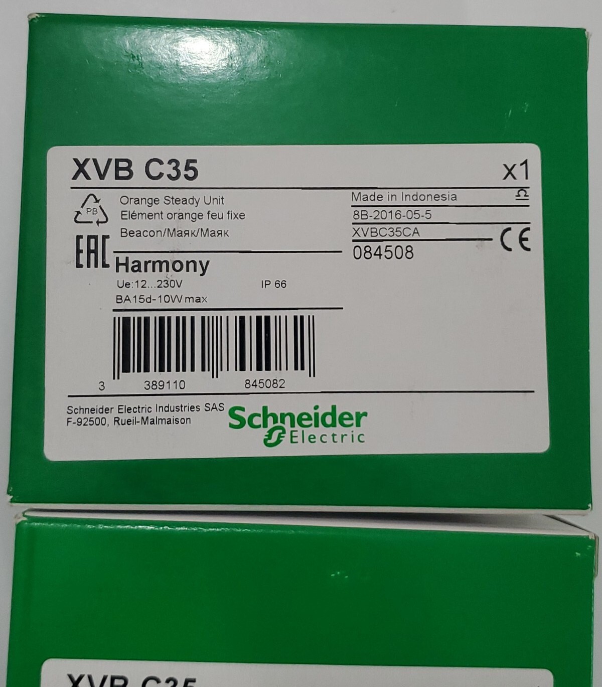 *NEW* LOT OF 2 Schneider Electric XVB C35 Orange Steady Unit 12…230V +Warranty