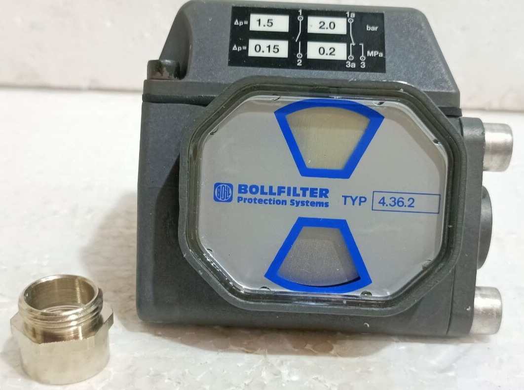 BOLLFILTER 4.36.2 1.5 ~ 2 BAR, 0.15 ~ 0.2MPA DIFFERENTIAL PRESSURE INDICATOR NEW