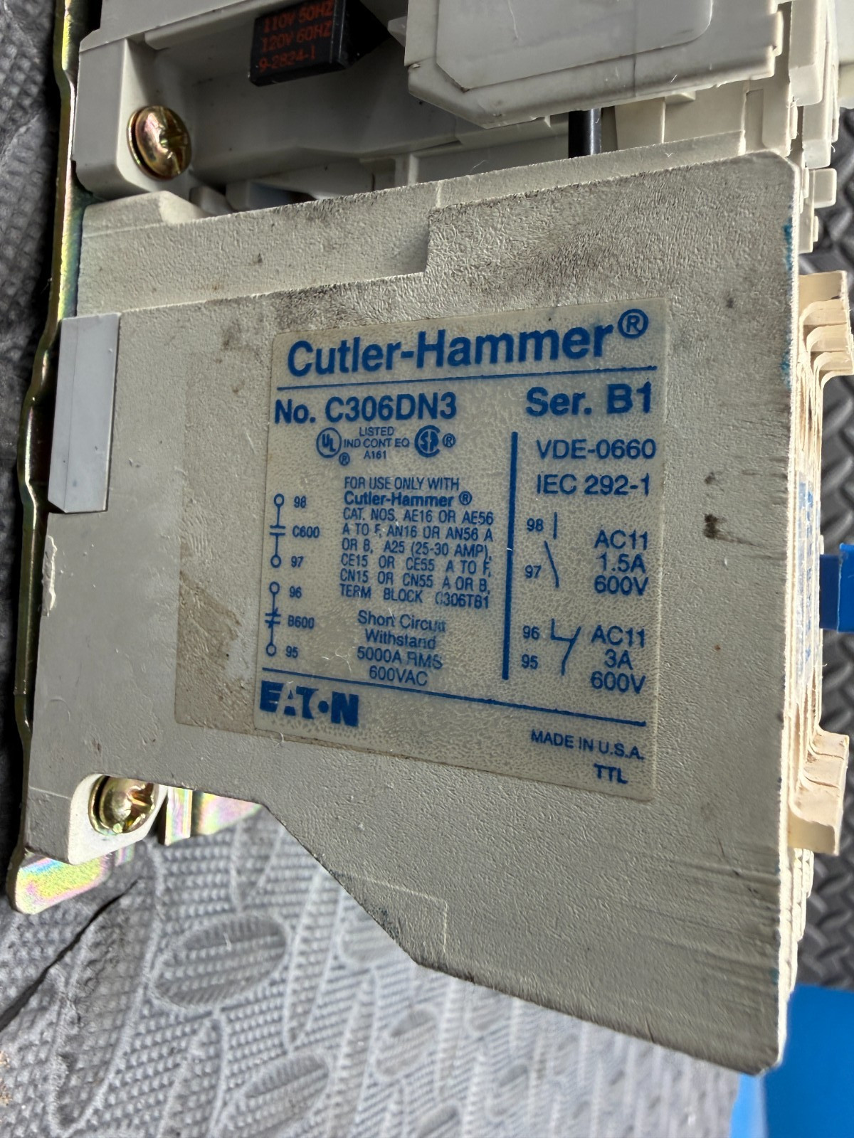 Cutler-Hammer Eaton AN16BN0 Series-C1 NEMA Size-0 Non-Reversing Motor Starter