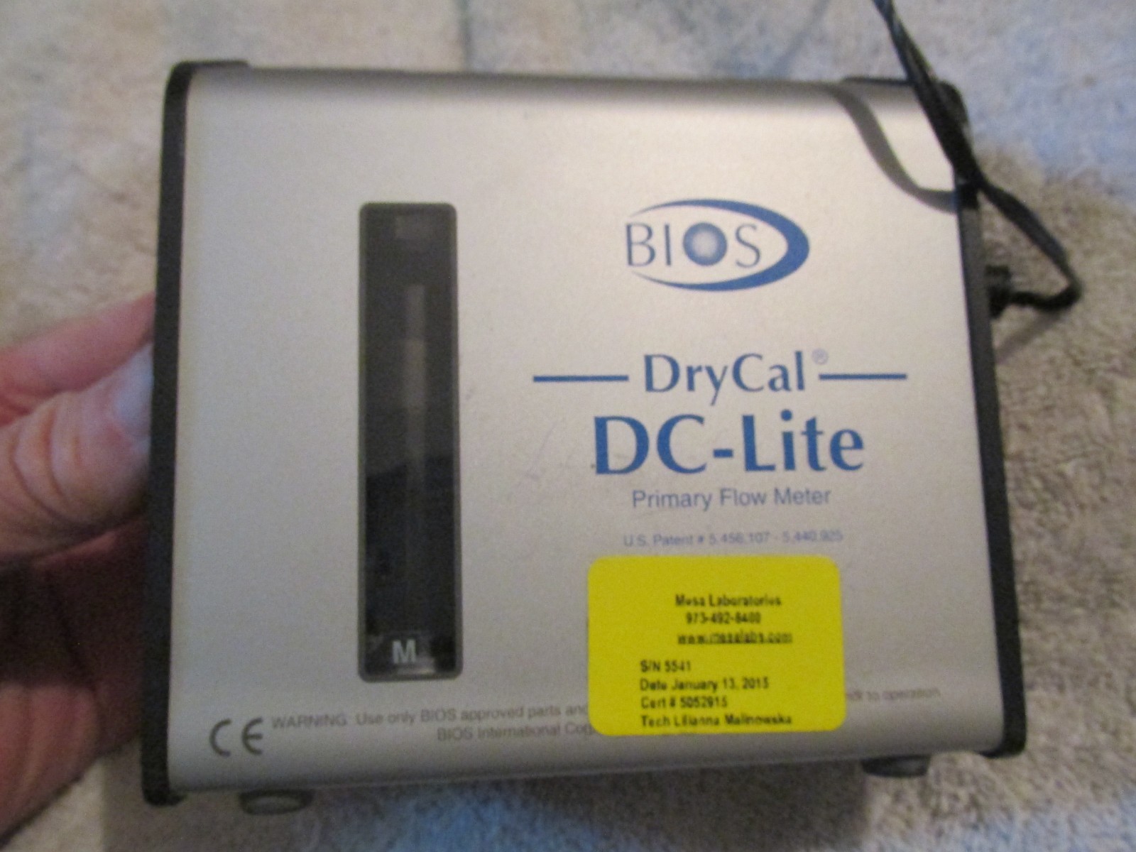 BIOS DryCal DC-Lite Primary Flow Meter Calibrator Turns On Untested BOEING SURPL
